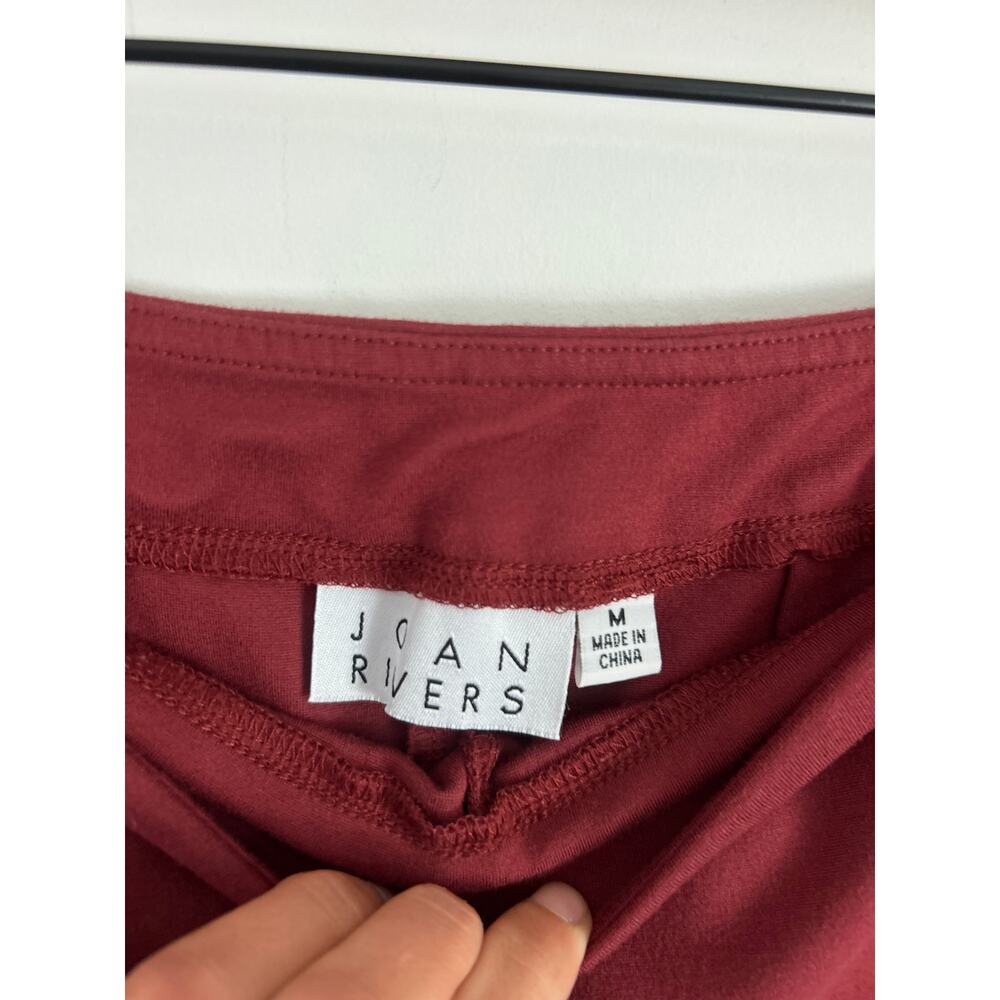 Joan Rivers Burgundy Slim Ankle Pants Women’s Size M Casual Stretch Comfort - Picture 4 of 6